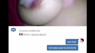 Gigantic boobies of a mexican by videochat