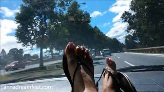 Annadreamfeet Feet on Dashboard