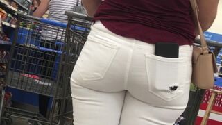 The Perfect Blonde in tight white jeans