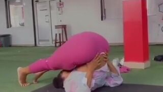 Phat Dark doing yoga wanting bbc