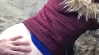 Charming sex outdoor in Beach jizz ass-hole