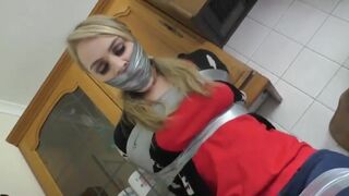 Whore Wrap Gagged in Duct Film Bondage