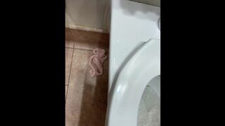 Pee outside then Leave Panties booty Inpublic Restroom Old MILF BIG BREASTED WOMAN