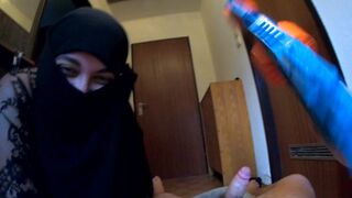 I Poked Hijab Stepmom ( Boy Raided the House ) look to the end
