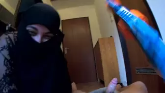 I Poked Hijab Stepmom ( Boy Raided the House ) look to the end
