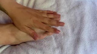 Sweet female feet nail polish