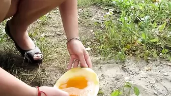 I and my guy pissing in the melon, then poured urine on themselves;)