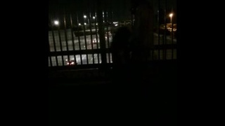 Almost caught! Public sex on overpass in Michigan with hot milf.