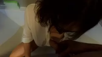 Naughty slave likes when he pissing on her and slapping her twat