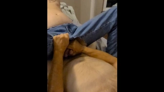 Daddy mounts his husband in crotchless jeans with his ex-wife watching (pt.three)