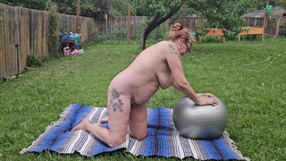 GILFJai naked on a yoga ball