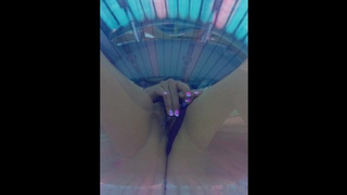 Stepmom doesn't like boring in the solarium | solarium masturbates | MILF |