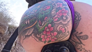 Exhibitionist Bareback Booty on Public Bike Trail