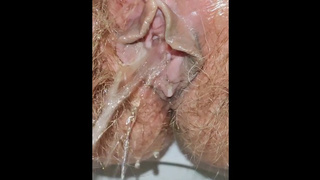 Yummy Hairy Twat Piss Filmed for You Very Closeup and Detailed Pee Hole