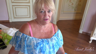 Aunt Judy's - Your Cougar GILF Stepmom Randy Raz Catches You With Her Panties (SELF PERSPECTIVE)