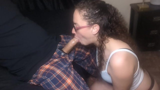Continuous Deepthroat Long Stokes On A BWC Massive White Meat Nerdy Milf Glasses Part one