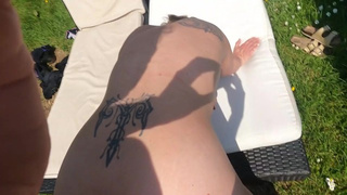 Wild Lovers Curvy Horny Naked Enormous Butt MILF Oral sex Garden Outdoor Cowgirl Sex With Real Cumming