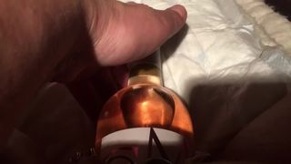 Insertion a Bottle of Wine in Horny Pussy