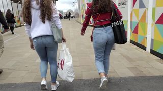 Phat round British ass eatin up tight denim jeans