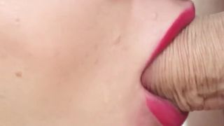 Close up blowjob! Cum in mouth - oral creampie.