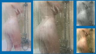 Naked amateur woman with nice boobs in the shower...bathroom