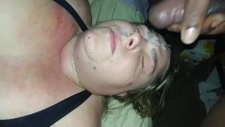 Mature BBW Cum Slut Begs for Cum and Gets Cum Covered Cum Facial