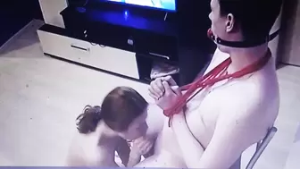 Young Couple Having Sex And Blowjob (BDSM) At Home