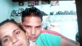Indian Guy Pressing Mom Boobs & Kissing Her