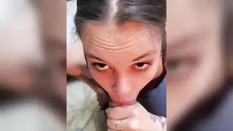 Wife Suck Dick and Gets a Mouth Full