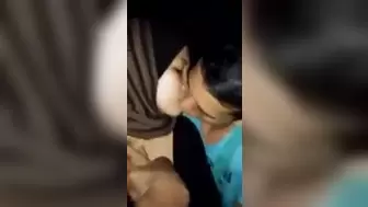 Indian Muslim slut kissing and boobies pressed in group